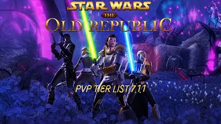 SWTOR PVP 711 TIER LIST [upl. by Miett]