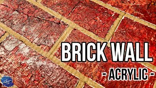 How to Paint Brick Acrylic thick texture Brick Wall Painting [upl. by Drhacir]