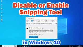 How to Disable or Enable Snipping Tool in Windows 10 PC or Laptop [upl. by Lladnarc27]