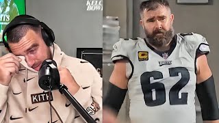 Travis Kelces Heartache as Brother Jason Kelce Breaks Retirement News to Teammates [upl. by Aninay633]