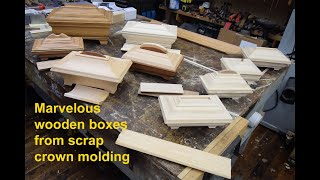 How to make marvelous wooden boxes from crown molding [upl. by Annirok]