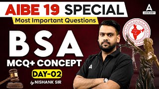 AIBE 19  BSA Important MCQs amp Concepts  All India Bar Exam 2024  By Nishank Sir [upl. by Kliman308]