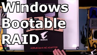 Windows Bootable NVMe RAID 0 Tutorial on Gigabyte TRX40 Designare using Sabrent Rocket NVMe 40 [upl. by Liborio]