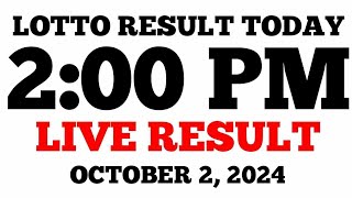 Lotto Result Today 2PM Draw October 2 2024 PCSO LIVE Result [upl. by Oilisab]