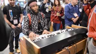 Cory Henry plays the new Viscount Legend at Namm 2017 [upl. by Nillor]