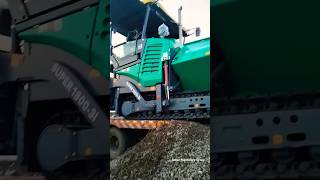 New Vogele Paver Unloading on Truck Trailer vögele paver truck trailer truckdriver shorts [upl. by Singband]