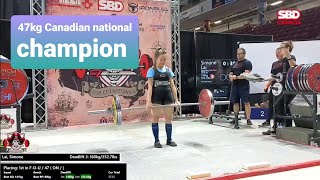 Canadian national champion in the 47kg class Simone Lai is going to worlds with a 381kg total [upl. by Renato806]