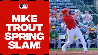 GRAND SLAM ALERT Mike Trout goes deep for his FIRST HOME RUN of Spring Training [upl. by Aderf]