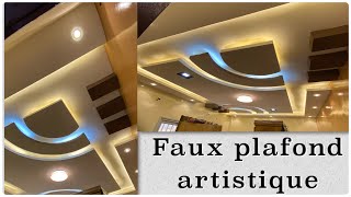 Décoration faux plafond salon en plâtre salamprostaff [upl. by Yelkrab]