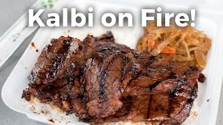 Kalbi on Fire Beef Short Ribs in Kahuku Hawaii [upl. by Berglund439]