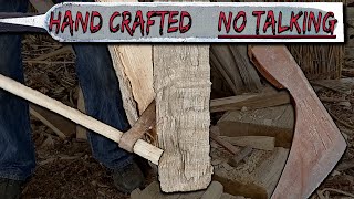 Riving and Hewing a Japanese Hatchet Handle no talking [upl. by Ez151]