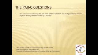 Physical Activity Readiness Questionnaire PARQ [upl. by Creight302]