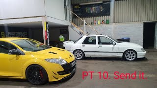 Pt 10 Megane Rs250 forged hybrid Track Weapon first road test with a few sends [upl. by Esinad]