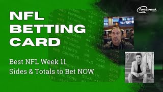 NFL Betting Card  Week 11 SIdes amp Totals to Bet Now [upl. by Alleram]