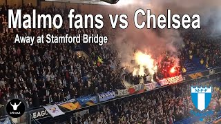 Malmo fans European Tour 90 minutes of noise at Chelsea [upl. by Akoek]