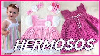 Vestidos tejidos a crochet para niñas [upl. by Aihsela]