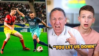 my FATHER reacts to my CHARITY MATCH highlights [upl. by Ardnohsed636]