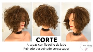 Corte bob invertido a capas y flequillo de lado [upl. by Sadoff562]