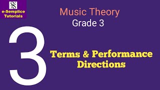 Grade 3  Terms amp Performance Directions [upl. by Cortney132]