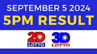 5pm Lotto Result Today September 5 2024  PCSO Swertres Ez2 [upl. by Fording]