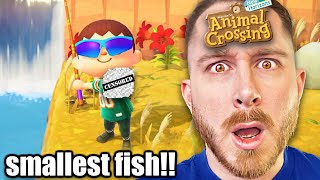 Lets Play Animal Crossing Catching The SMALLEST Fish In The Game [upl. by Naej833]