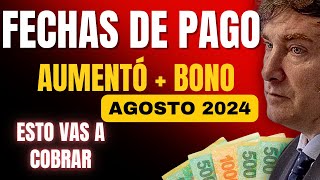 ✅CUANDO Y CUÁNTO COBRÓ Anses en AGOSTO 2024 AUMENTÓ BONO JUBILADOSPNC PUAM AUH Y SUAF [upl. by Brookner]