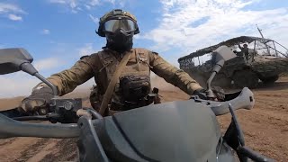 Shocking Russian troops charged towards Ukrainian positions on motorcycles [upl. by Coffey]