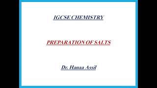 Preparation of salts IGCSE Chemistry Dr Hanaa Assil [upl. by Aela]