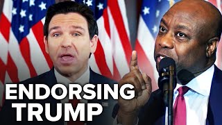 Trump Gets Endorsements from Ron DeSantis and Tim Scott [upl. by Kylander]