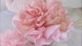 Beautiful and Easy Singed Melted Fabric Flower Tutorial [upl. by Eked407]