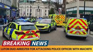 BREAKING NEWS LUTON BROTHERS ARRESTED FOR ATTACKING POLICE OFFICER WITH MACHETE [upl. by Assillim]