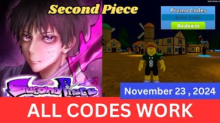 All Codes Work Second Piece ROBLOX November 23 2024 [upl. by Ziagos]