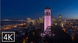 Night Walk on Filbert Steps from Coit Tower to Levis Plaza San Francisco [upl. by Daisi993]