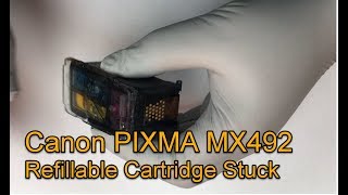 Canon Pixma MX492 Too Tight for CL246 Sponge Refillable Cartridge [upl. by Mordy209]