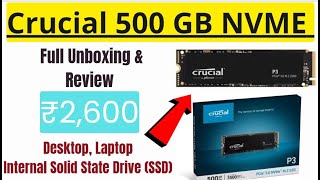 Crucial CT500P3SSD8 500 GB NVME DesktopLaptop Internal Solid State Drive SSD on flipkart Unboxing [upl. by Lihas458]