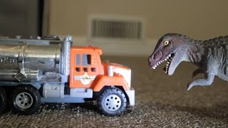 TRUCKS VS DINOSAURS Action FUN Garbage Trucks ADVENTURE [upl. by Lorrin]