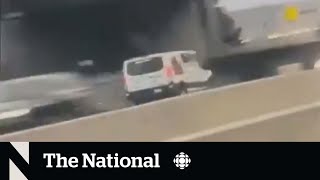 Deadly crash following police chase going wrong way on Highway 401 [upl. by Nicholle]