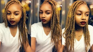 Honey Blonde Box Braids VLOG  EASY METHOD  Urban Beauty PrePulled Kanekalon Hair [upl. by Leirad]