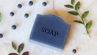 Homemade blueberry soap🫐 Natural amp fresh recipe [upl. by Aerdnaek]