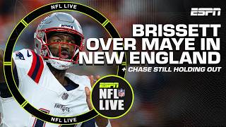 REACTION to Jacoby Brissett starting OVER Drake Maye 👀  The time is NOW in Cincy 😳  NFL Live [upl. by Ayekan]