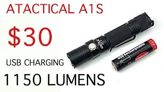 ATACTICAL A1S 1150 lumen USB Flashlight 30 [upl. by Merilee]