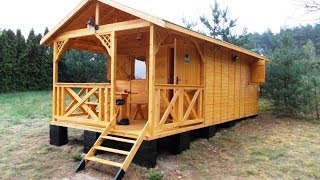 How to build a wooden cottage in 4 hours [upl. by Olracnaig]