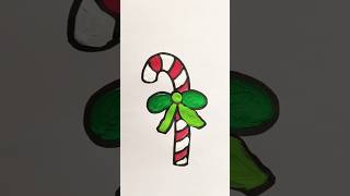 Christmas Candy Cane Acrylic Painting For Kids christmas candy painting trending shorts draw [upl. by Yaned184]