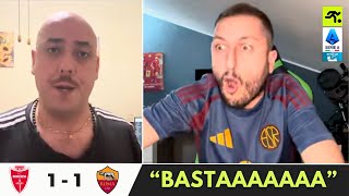 MONZA ROMA 1 1  TIFOSI ROMANISTI DISPERATI “CI STATE ROVINANDO LA VITA…”  TIFOSIAMO [upl. by Yoho]