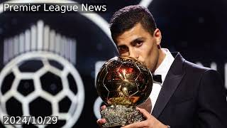 Rodris first words after Man City ace wins Ballon dOr 2024 [upl. by Etteiluj]