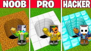 NOOB vs PRO vs HACKER EN GÜVENLİ TÜNEL EVİ YAPI KAPIŞMASI  Minecraft [upl. by Osher]