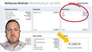 Understand Your Irish Payslip Taxes 2025  PAYE  PRSI and USC detailed example [upl. by Raf422]