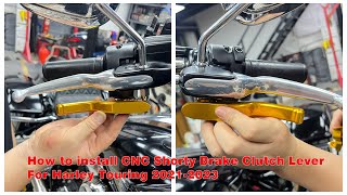 How to install CNC Shorty Brake Clutch Lever For Harley Touring Street Road Glide King ST 20212023 [upl. by Kast]