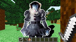 We SCREAMED when PENNYWISE showed up in our Minecraft world He stalked us [upl. by Rahas]