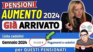 ⚡️ PENSIONI GENNAIO 2024 ➡ IMPORTI CEDOLINI CON AUMENTO GIà ARRIVATI❗️ PER QUESTI PENSIONATI FRAGILI [upl. by Cinda]